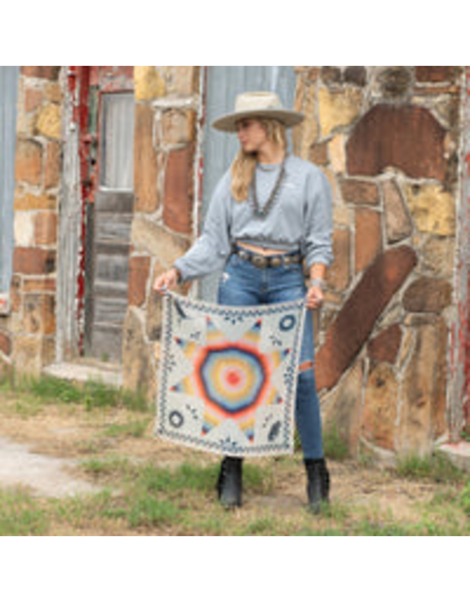 Fringe Scarves Fringe Sun Starquilt Bandana Off White