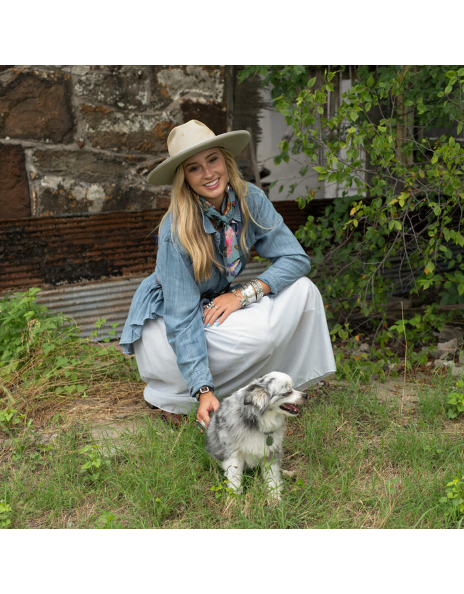 Fringe Butterfly Bandana Chambray