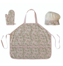 Cotton Child Apron with Floral Pattern