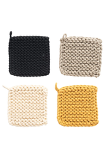 8" Square Crocheted Pot Holder -Rustic Colors (1)