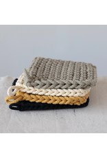 8" Square Crocheted Pot Holder -Rustic Colors (1)