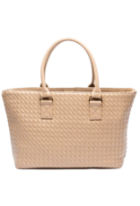 Tan Woven Hydro Tote- Vegan Leather
