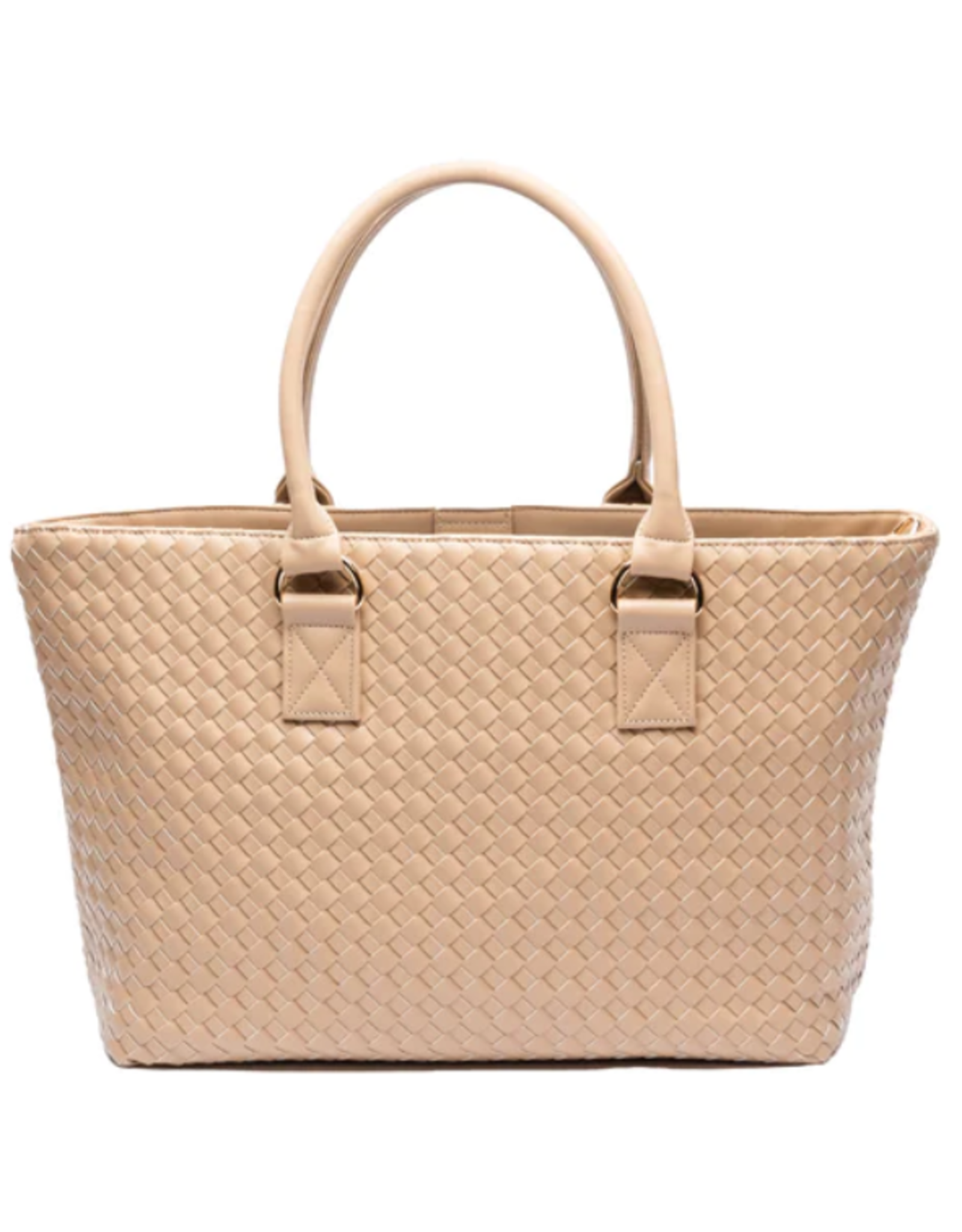 Tan Woven Hydro Tote- Vegan Leather