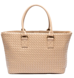 Tan Woven Hydro Tote- Vegan Leather