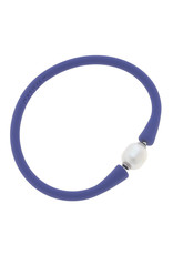 Bali Freshwater Pearl Silicone Bracelet Periwinkle