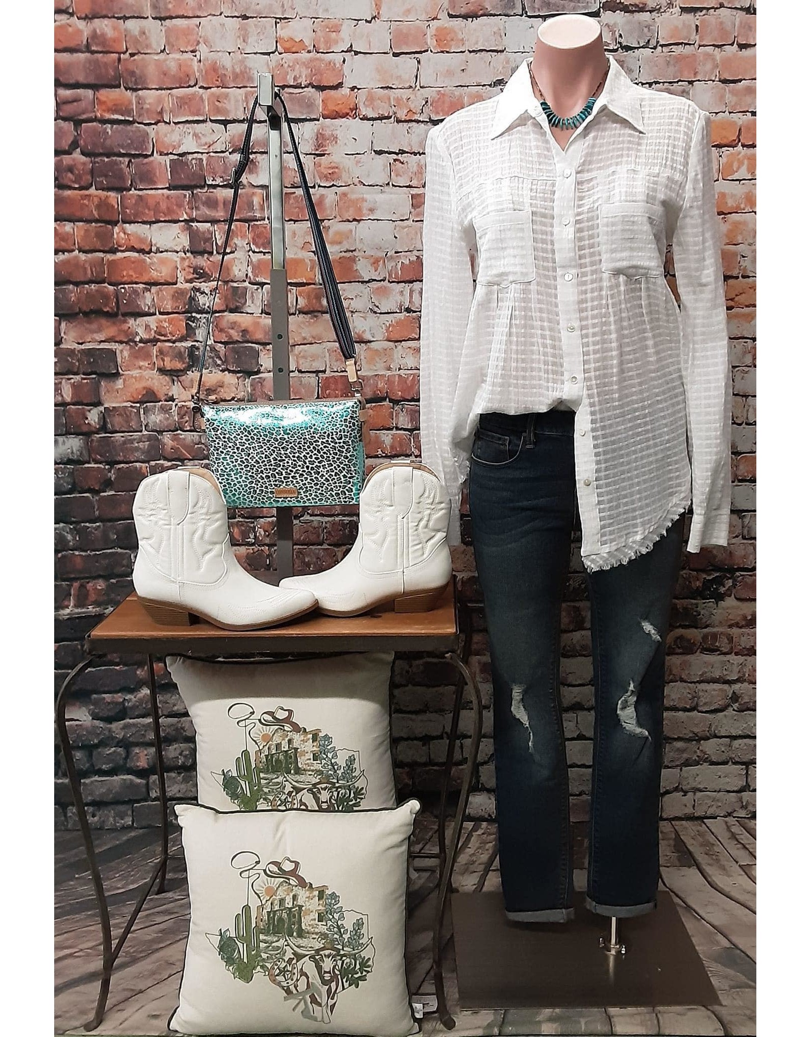 Elliott Lauren Elliott Lauren White Sheer Blouse