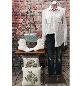 Elliott Lauren Elliott Lauren White Sheer Blouse