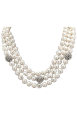 Simon Sebbag Designs Simon Sebbag Necklace 3 Strand Pearl /Prosecco Beads