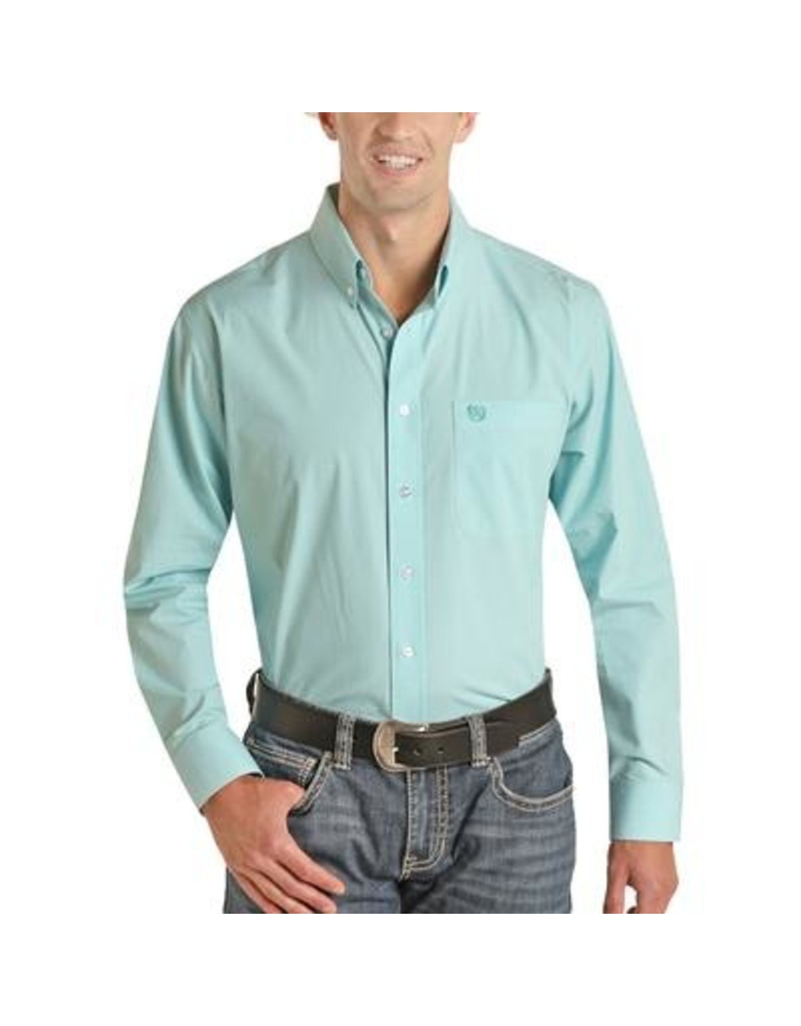 Panhandle Select Mens Linen Look Turquoise