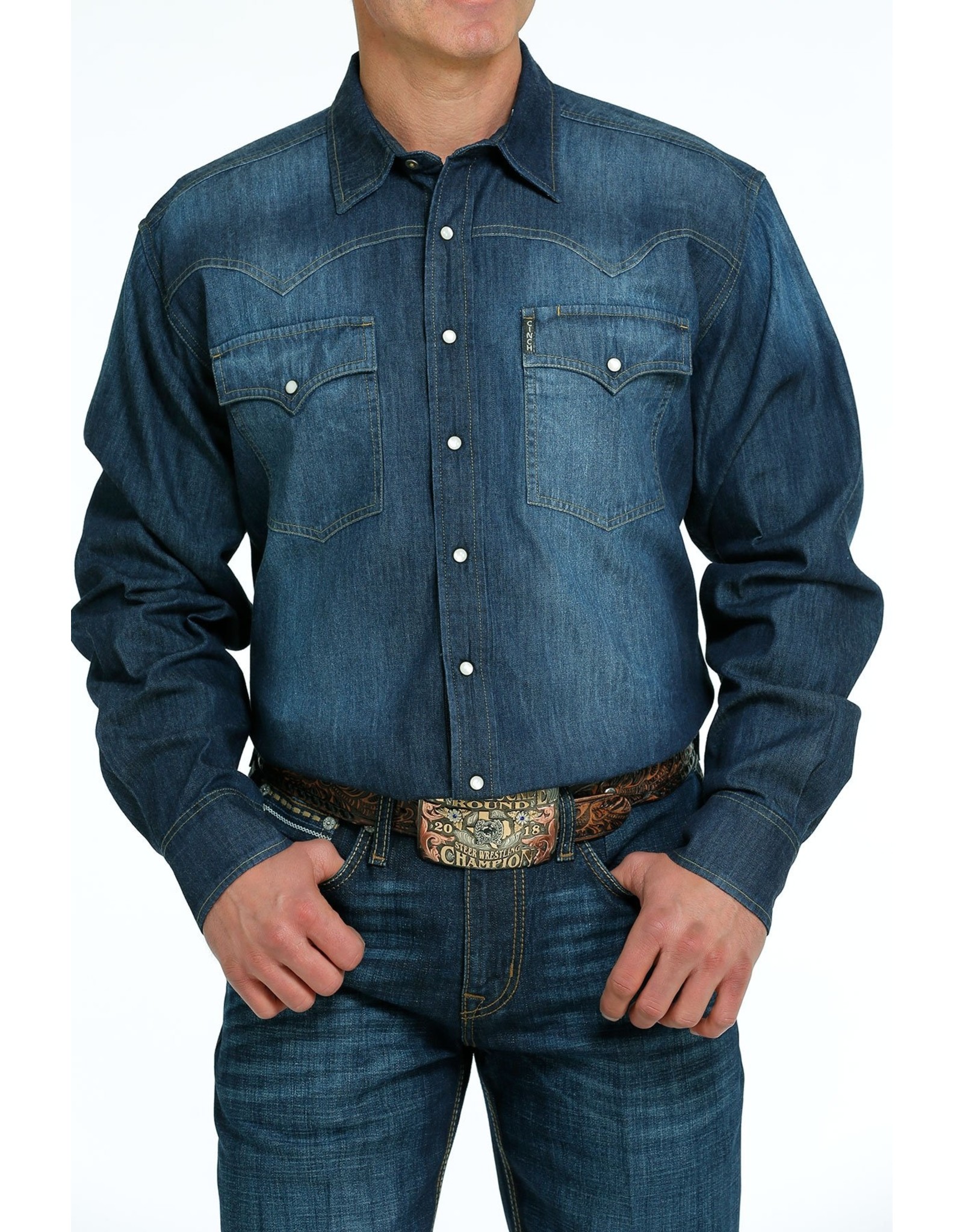 Cinch Cinch Mens Long Sleeve Denim Snap Indigo