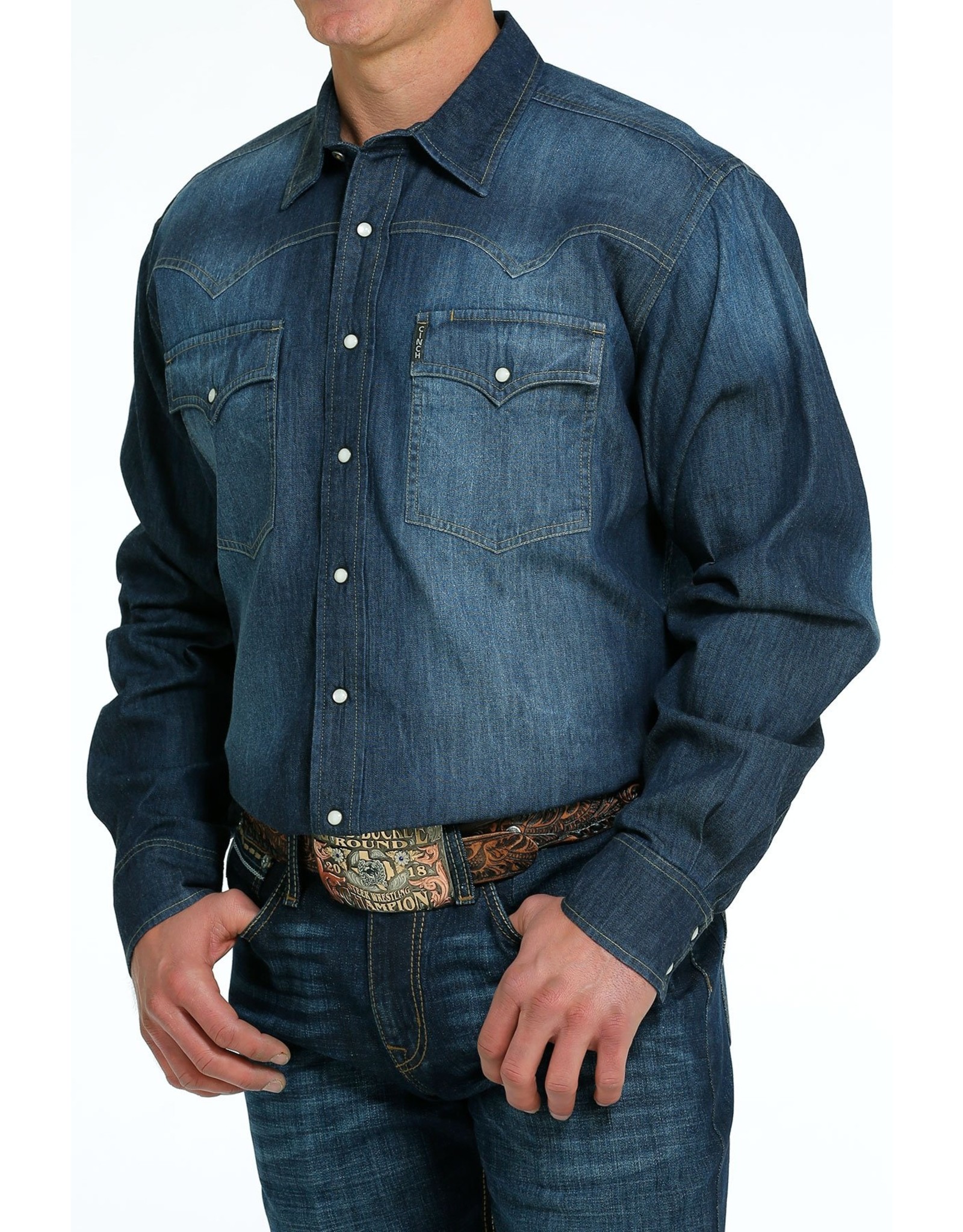 Cinch Cinch Mens Long Sleeve Denim Snap Indigo