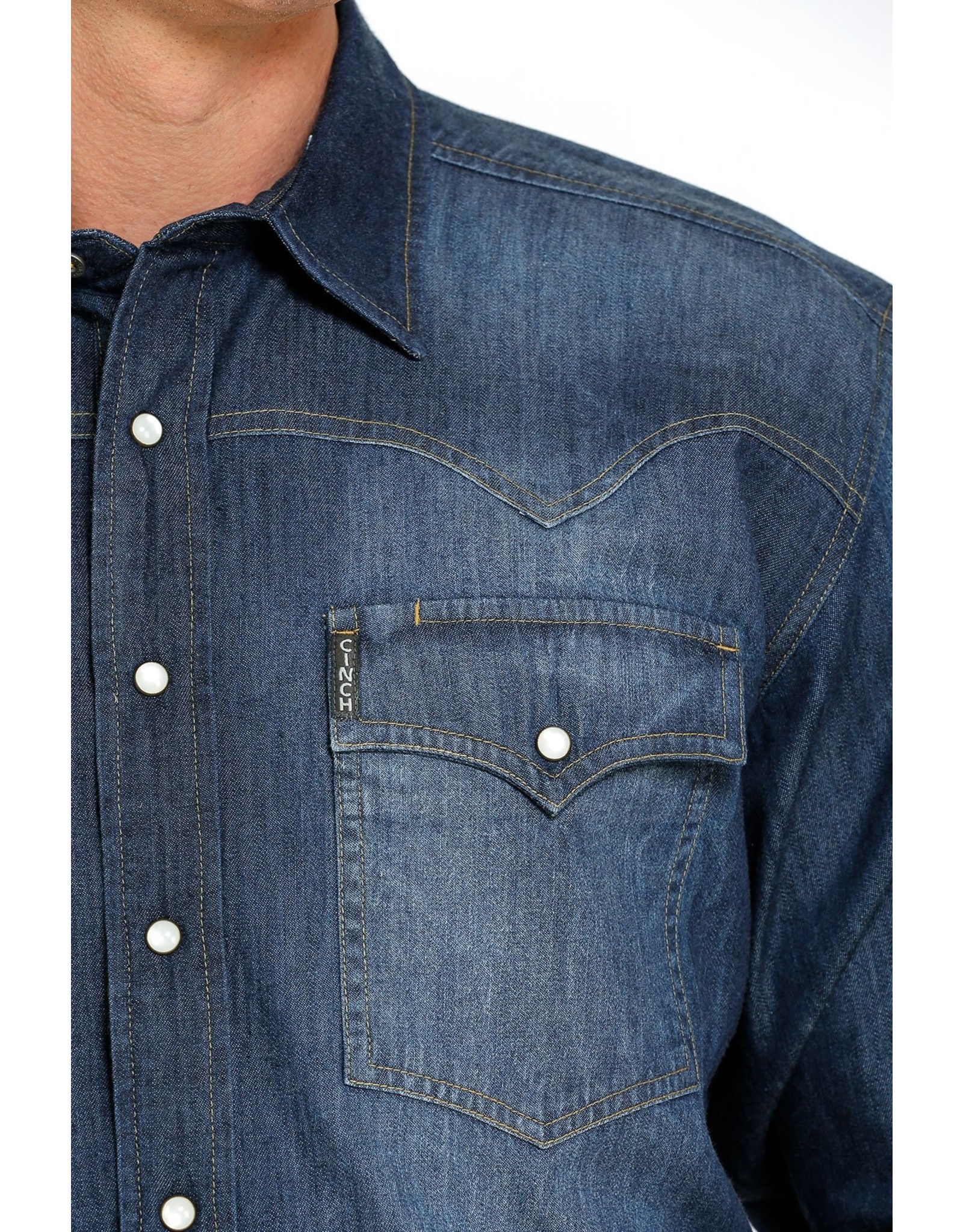 Cinch Cinch Mens Long Sleeve Denim Snap Indigo