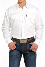 Cinch Cinch Mens Herringbone Long Sleeve Western Snap Shirt White