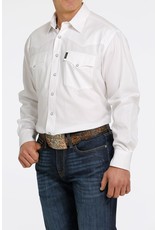 Cinch Cinch Mens Herringbone Long Sleeve Western Snap Shirt White