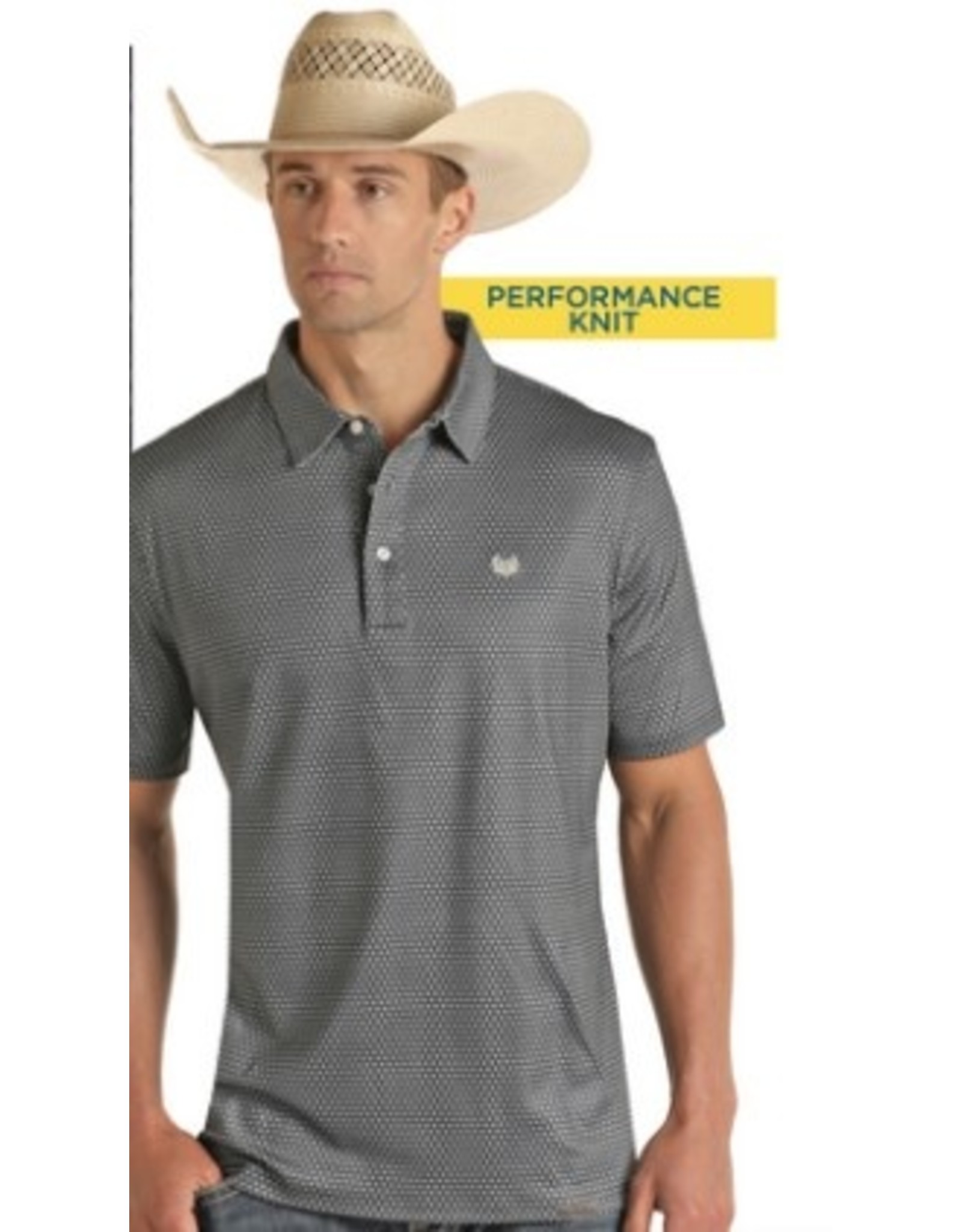 Panhandle Panhandle Performance Geo Button Knit Polo Navy