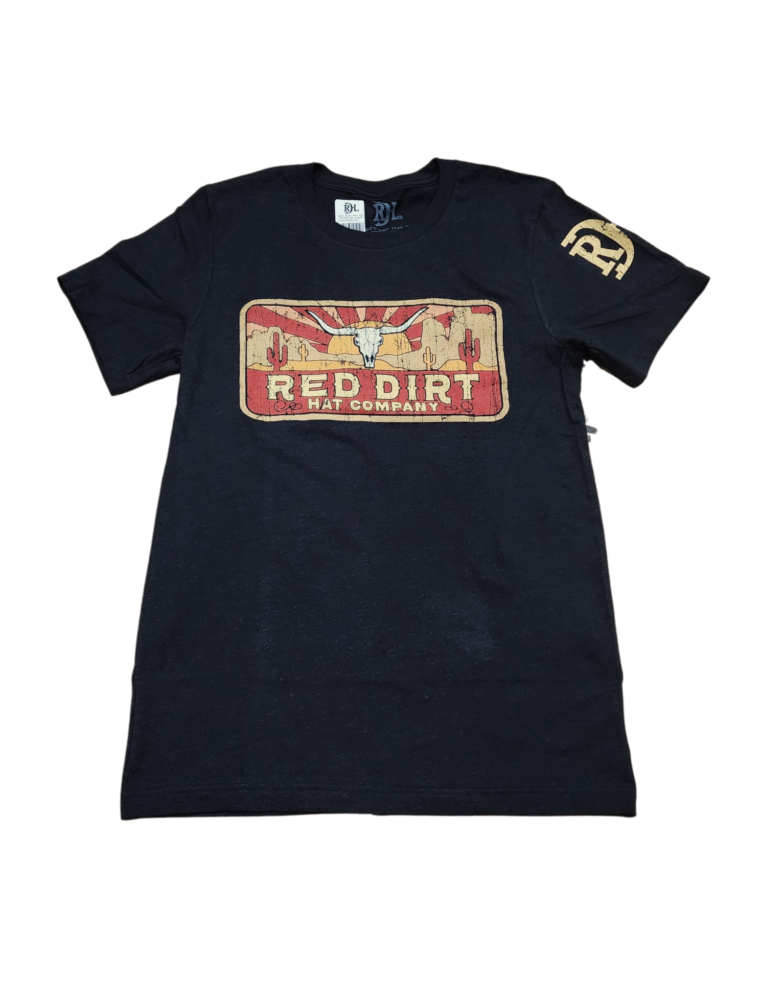 Red Dirt Designs Red Dirt Hat Co Longhorn Skull T-Shirt Black Heather