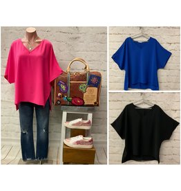 Azalea Silk-Like V-Neck Top