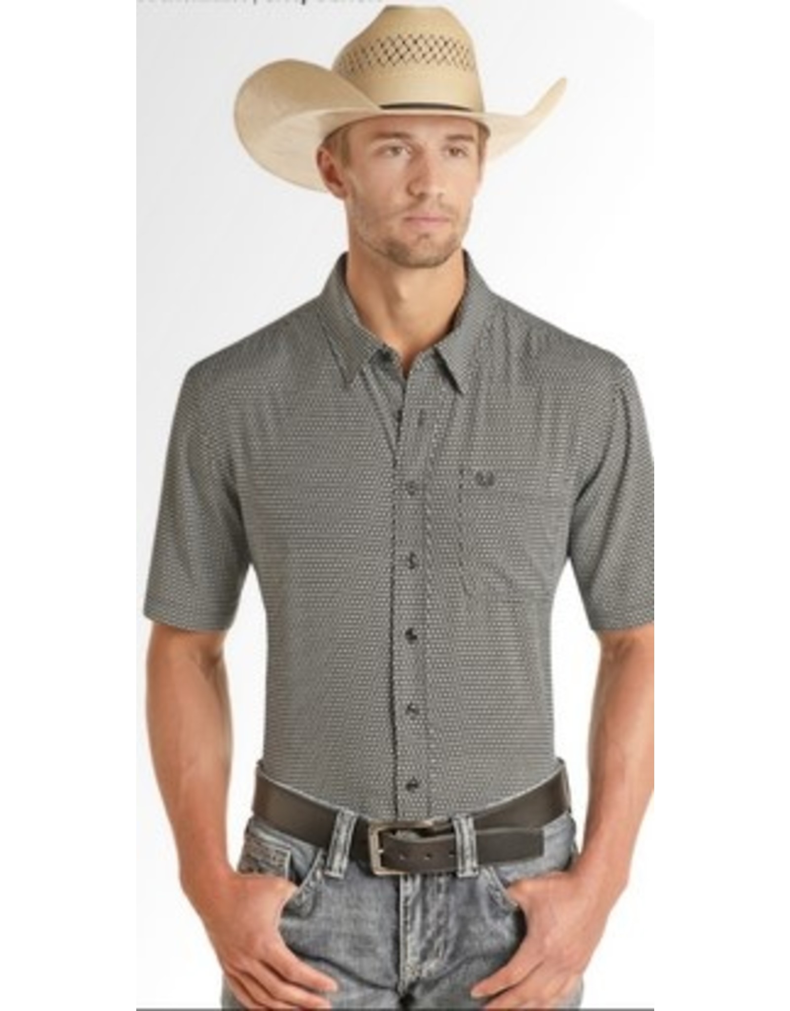 Panhandle Panhandle Performance Geo Woven Button Down Black