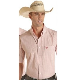 Panhandle Select Mens Check Button Down Peach