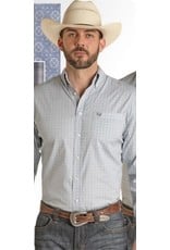 Panhandle Rough Stock Mens Geo Long Sleeve Button Slate