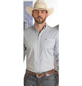 Panhandle Rough Stock Mens Geo Long Sleeve Button Slate