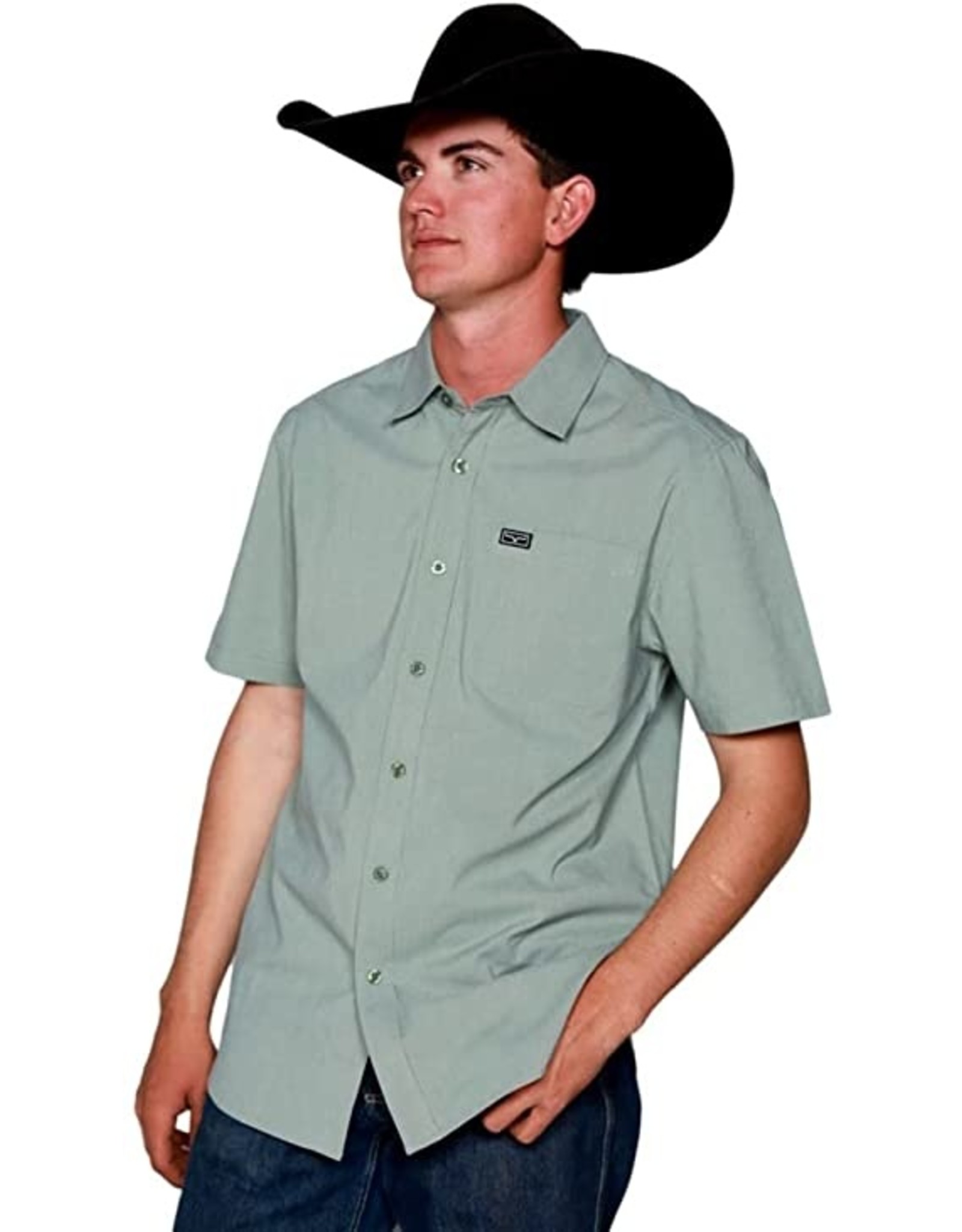 Kimes Ranch Kimes Ranch Linville Short Sleeve Solid Dress Shirt Sage