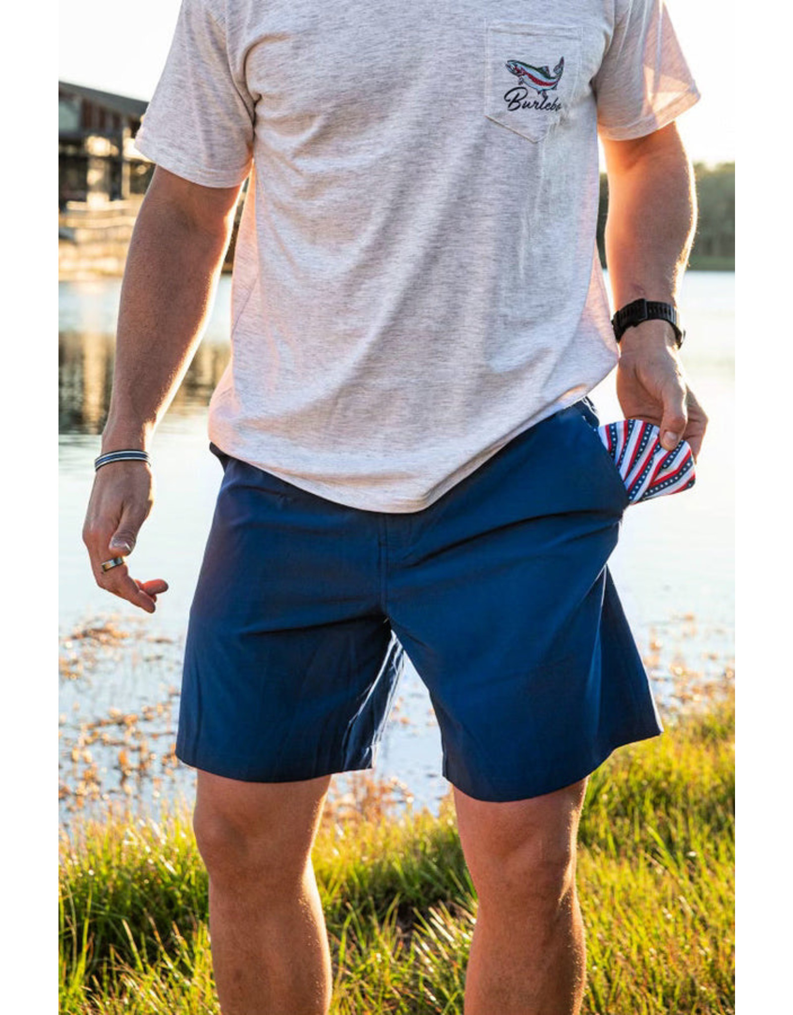 Burlebo Burlebo Everyday Shorts Deep Water Navy/USA Pockets