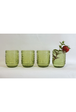 Green Embossed Drinking Glass