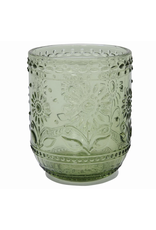 Green Embossed Drinking Glass