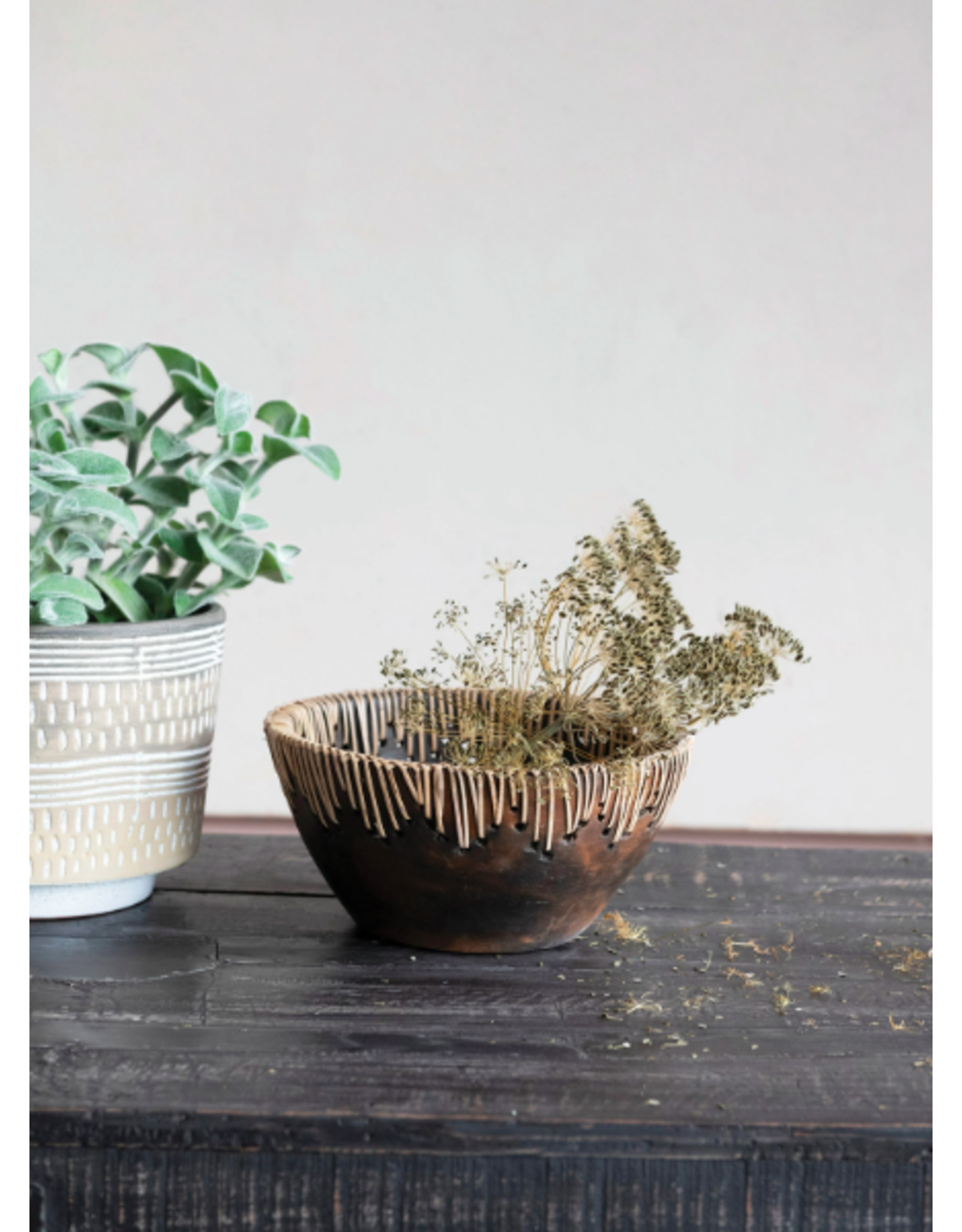 Decorative Terra-Cotta Bowl