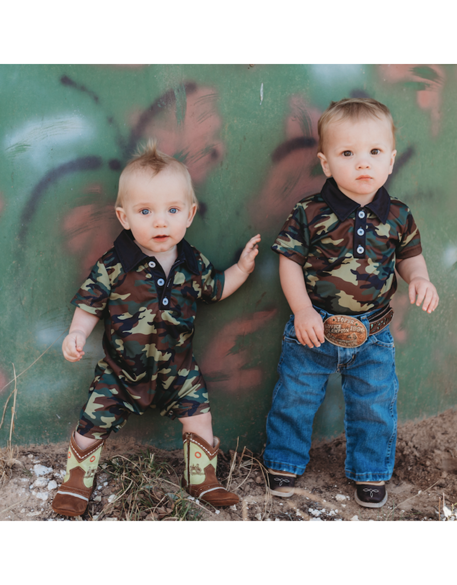Shea Baby Infant Boys Camo Print Romper