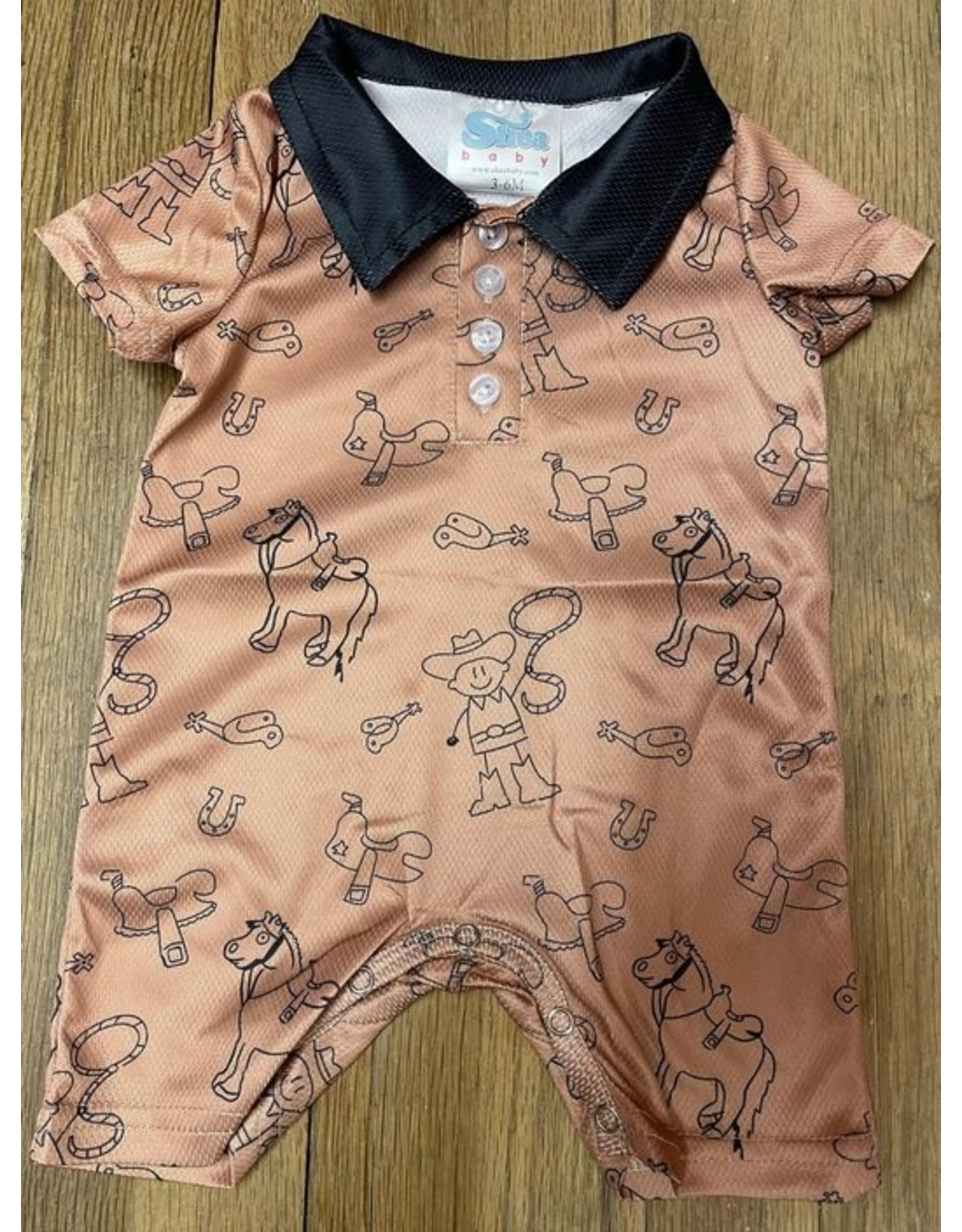 Shea Baby Yeehaw Boys Print Romper