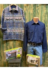 Panhandle Mens Long Sleeve Stripe Satin Dobby