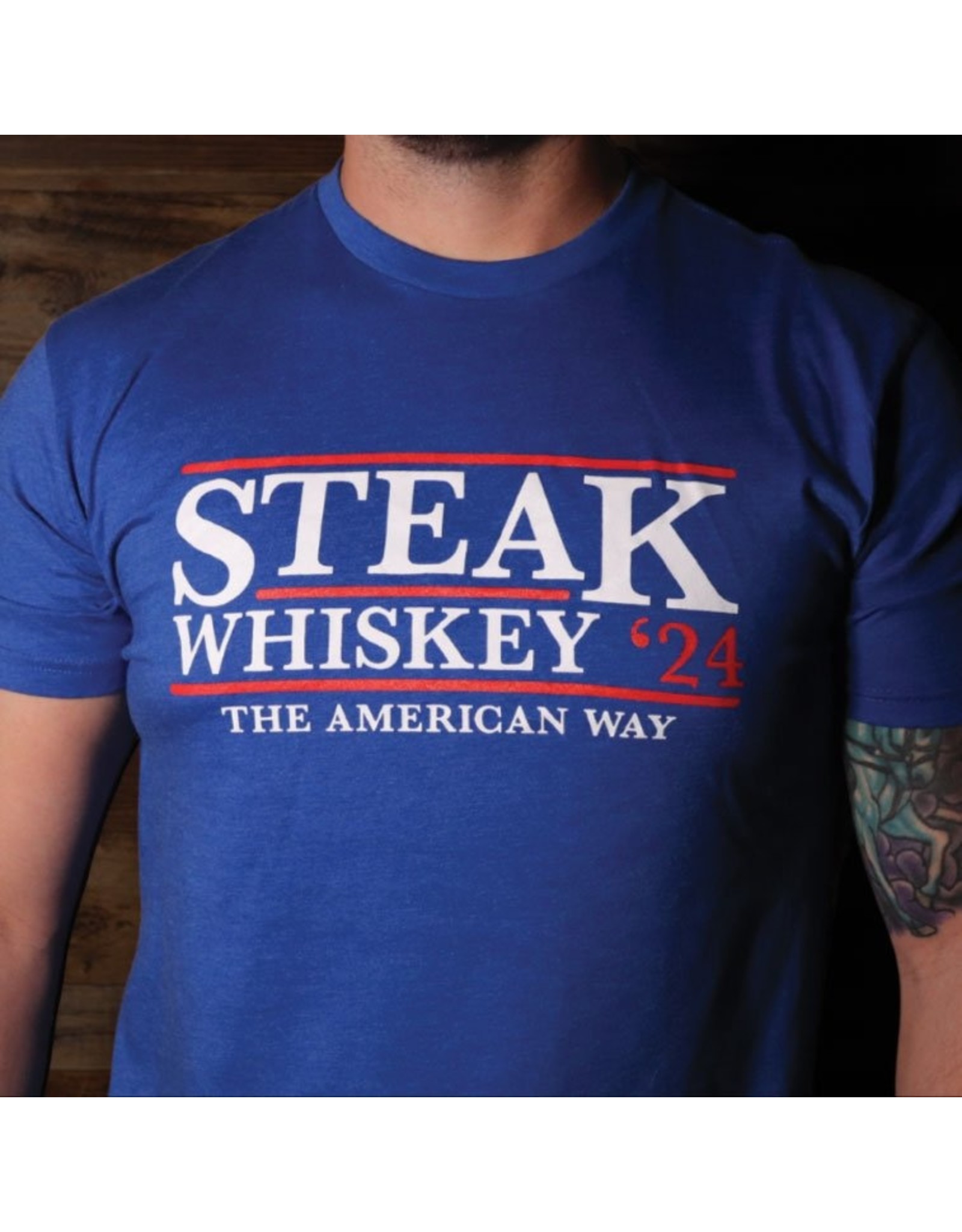 Steak & Whiskey '24 T-Shirt Blue