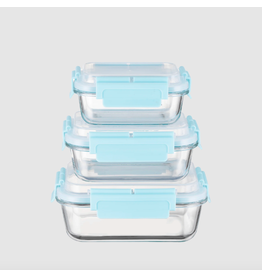 Aqua Rectangle Hi-Top Lids 6 Piece Set