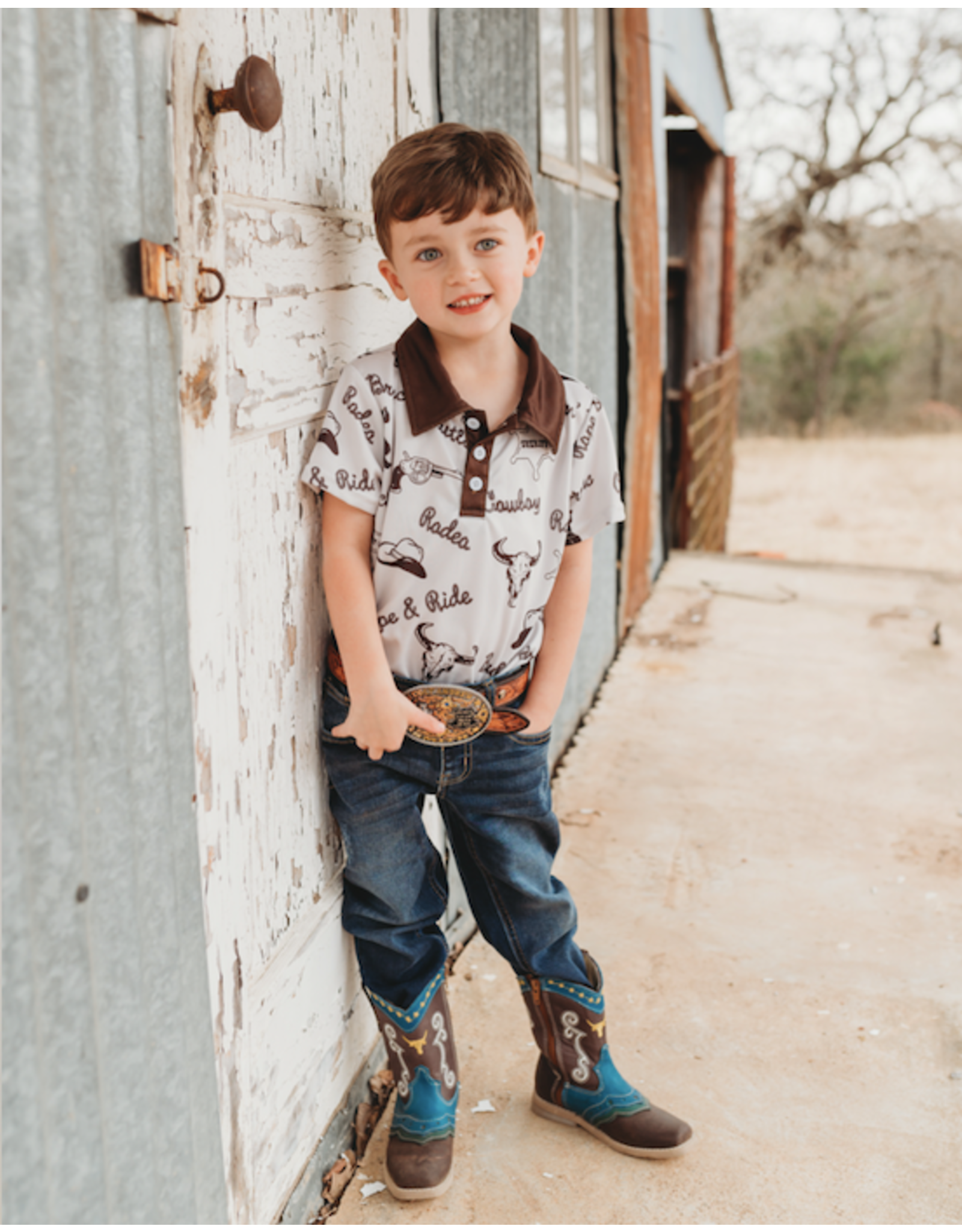 Boys Polo Sheriff Print Shirt