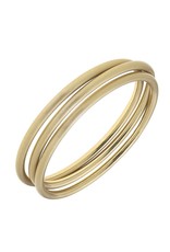 Isla Bangles in Satin Gold - Set of 3