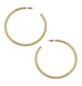 Ivy Hoop Earrings in Satin Gold