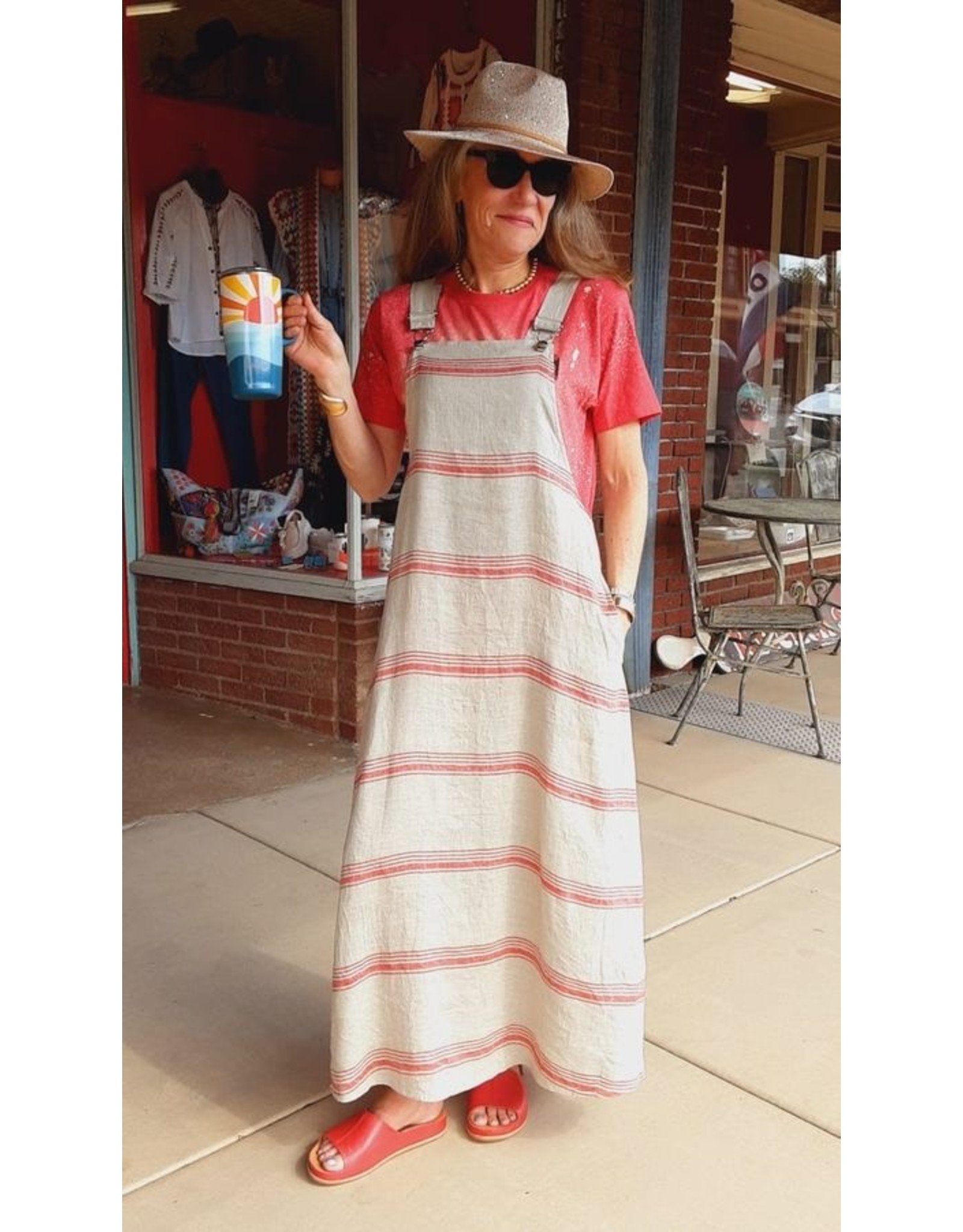 Charliz Stripe Two Side Pocket Dress