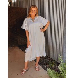 Aarona Satiny Straight Midi Dress