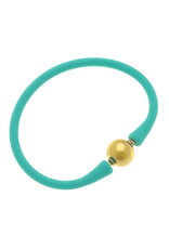 Bali 24K Gold Plated Ball Bead Silicone Bracelet Mint