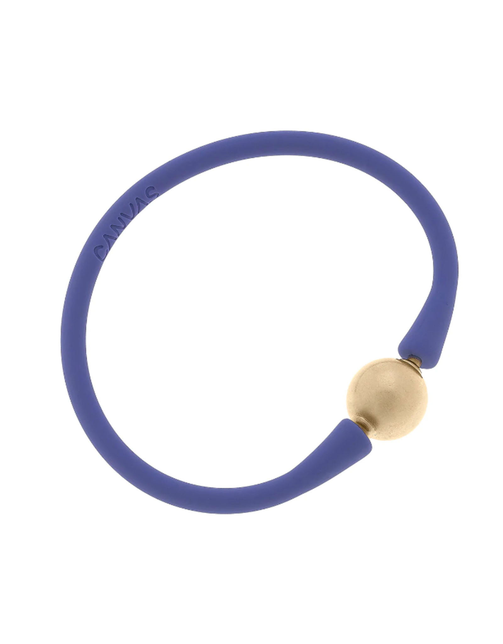 Bali 24K Gold Plated Ball Bead Silicone Bracelet Periwinkle
