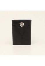 Ariat Ariat Trifold Center Bump Shield Wallet Black