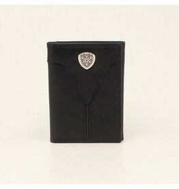 Ariat Ariat Trifold Center Bump Shield Wallet Black