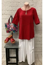French Gauze Gaucho Pants White
