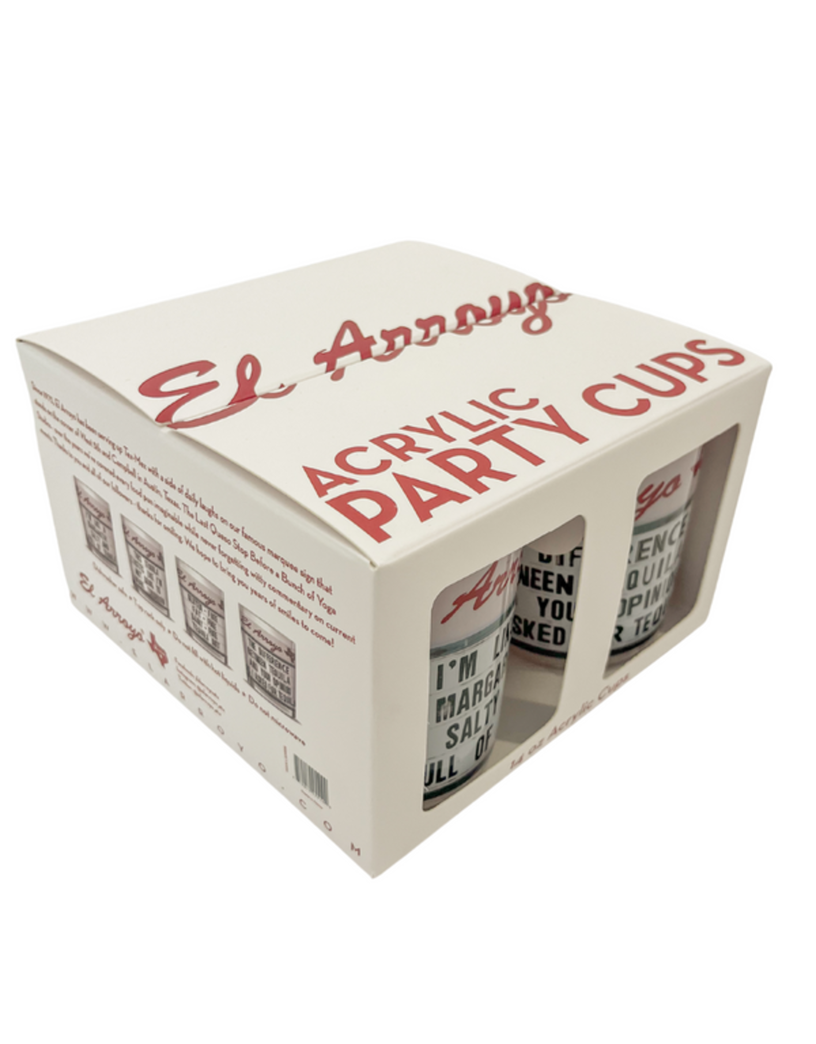 El Arroyo El Arroyo Tequila Sunrise Acrylic Cups Set of 4