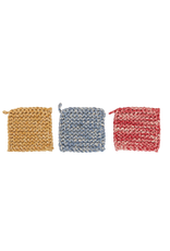 Melange Cotton Crocheted Pot Holder Primary Colors