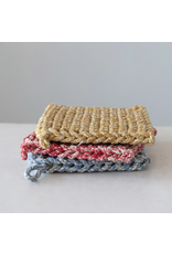 Melange Cotton Crocheted Pot Holder Primary Colors