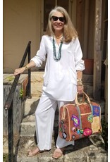 Tribal Tribal Rolled Up Long Sleeve Tunic Blouse