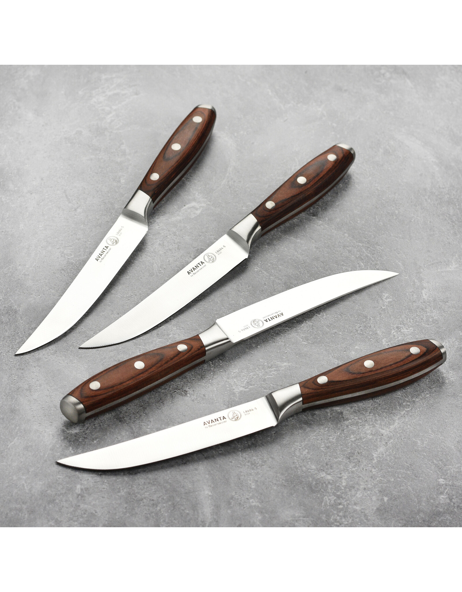 Messermeister Avanta Pakkawood 4 Piece Fine Edge Steak Knife Set